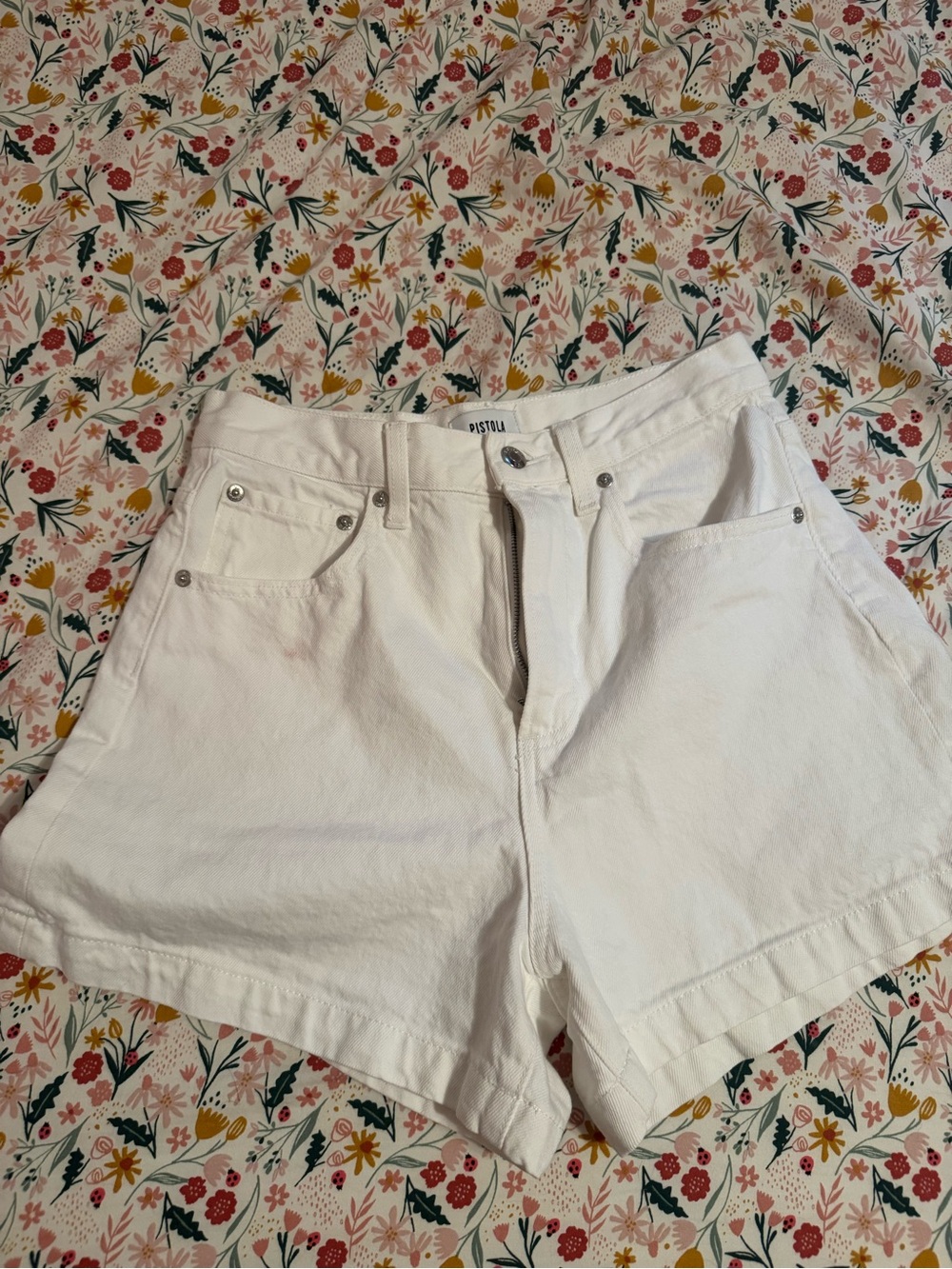 pistola White High-Rise Relaxed Denim Shorts